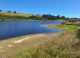 Half empty Tutaenui Reservoir, near Marton