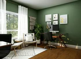 Black and white chairs and table