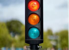 Traffic lights on city street